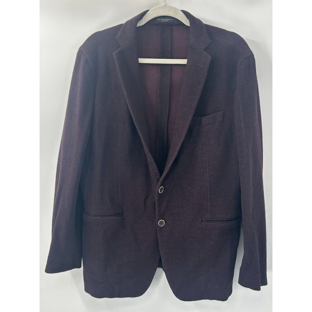 John Varvatos Mens Varick Cotton Blend Knit Sport Coat 44R Purple Blazer Jacket - Picture 2 of 8